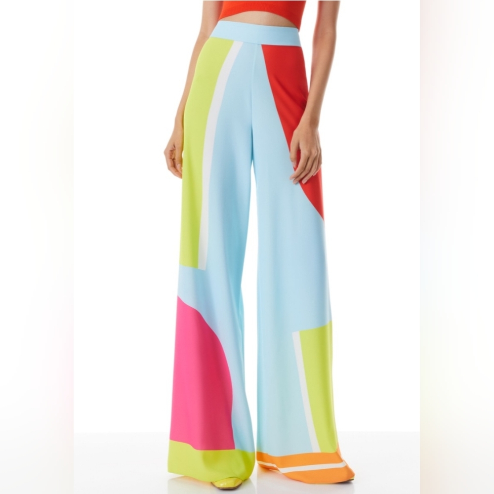 ALICE + OLIVIA ATHENA WIDE LEG PANT SIZE 2 - Picture 8 of 14